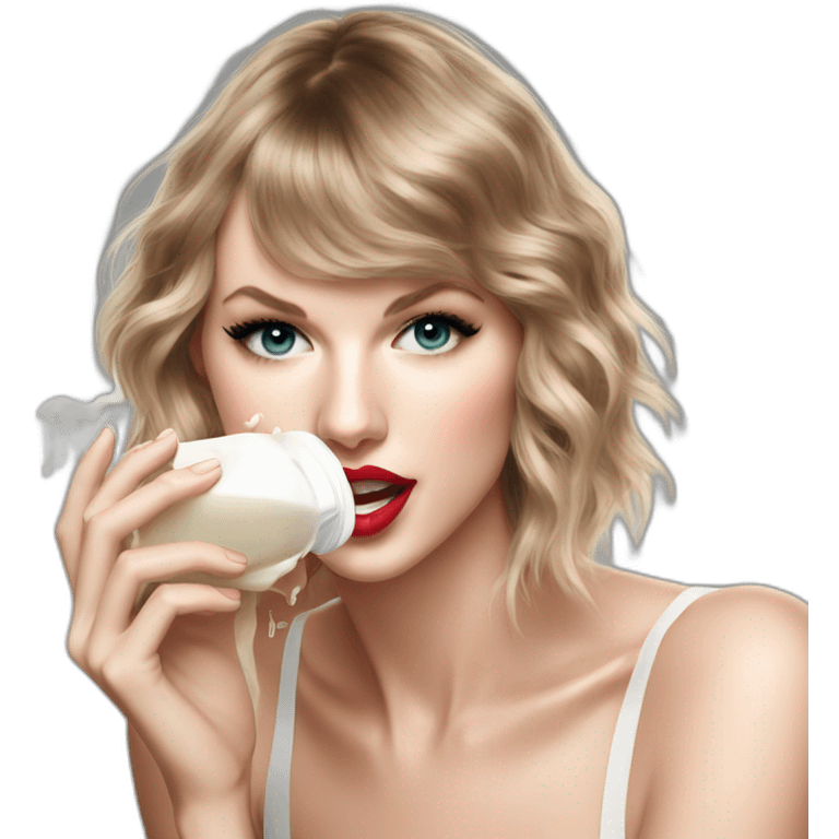 taylor-swift-selfie-milk-on-face-dripping emoji