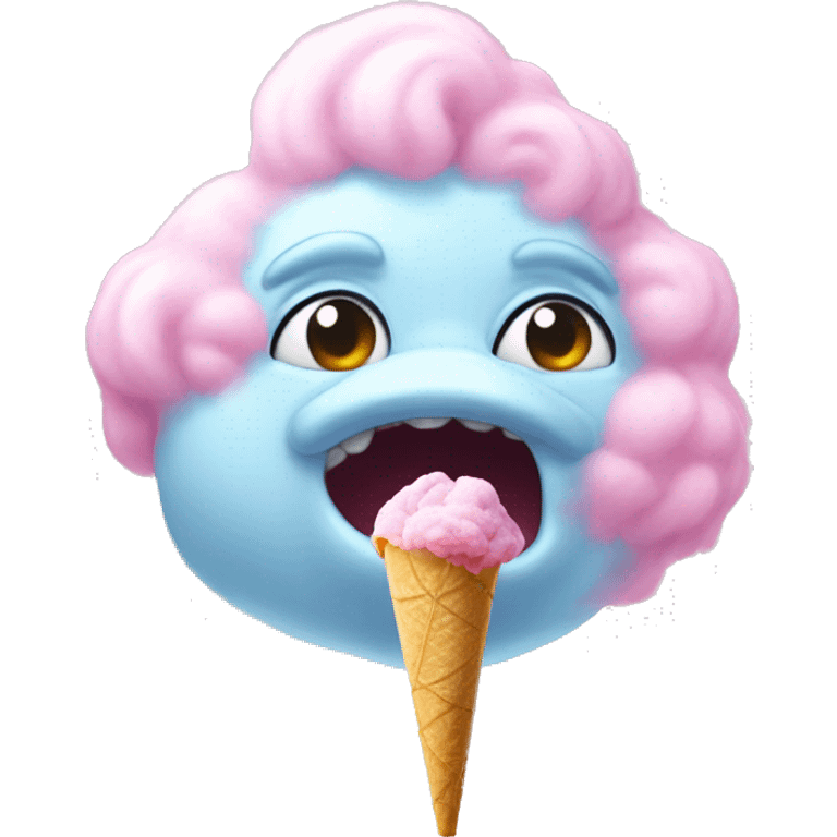 cotton candy eatting godilla emoji