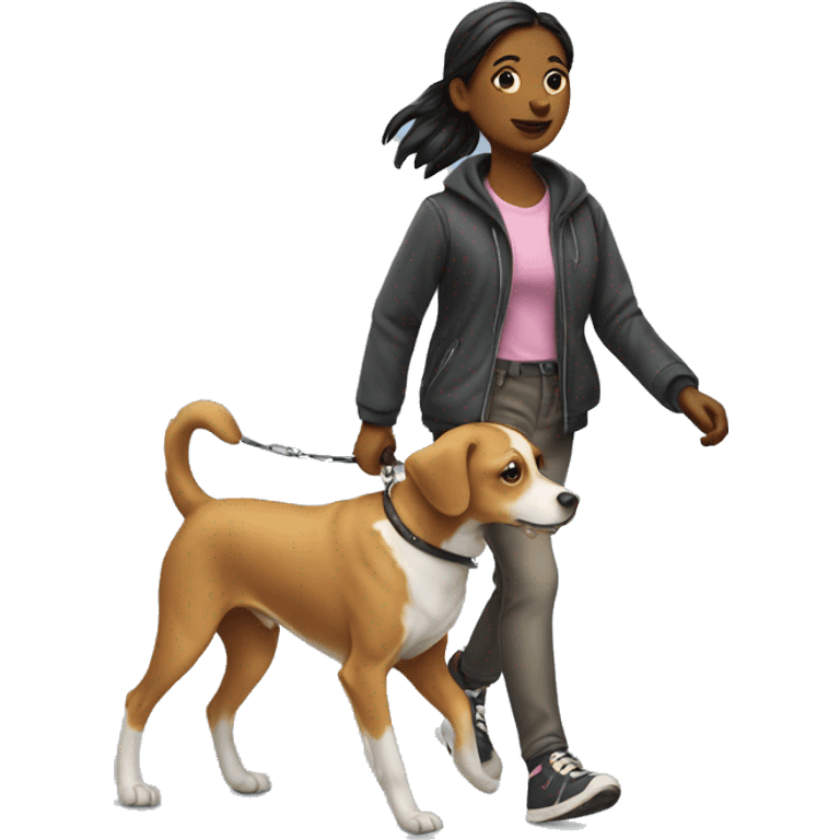 girl walking dog emoji