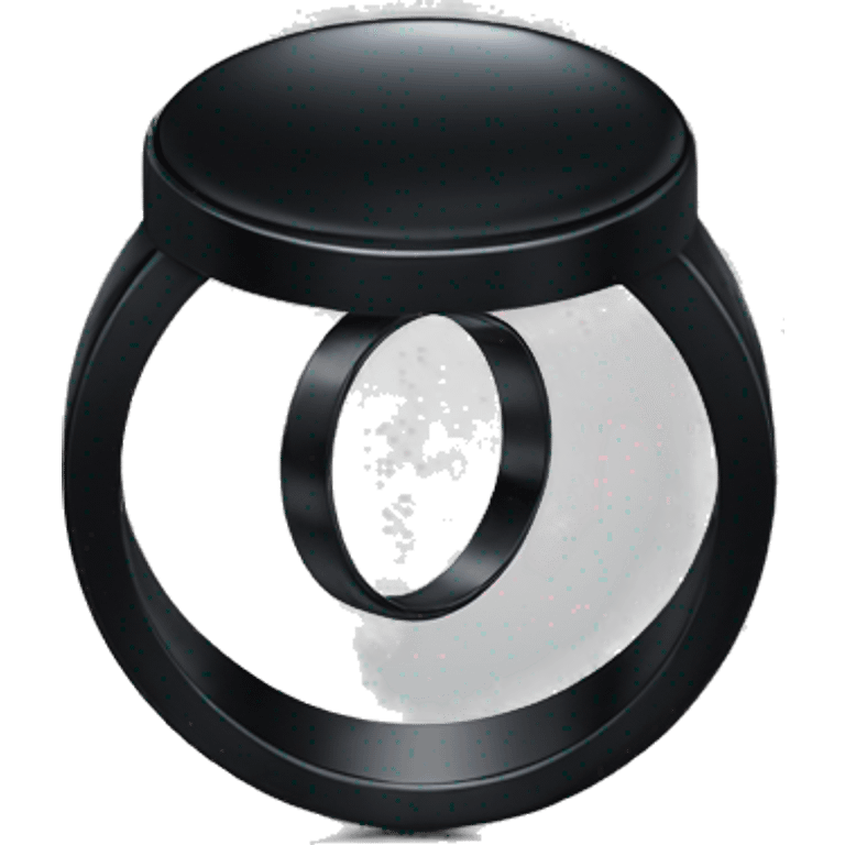 a silver ring inside a black ring box emoji