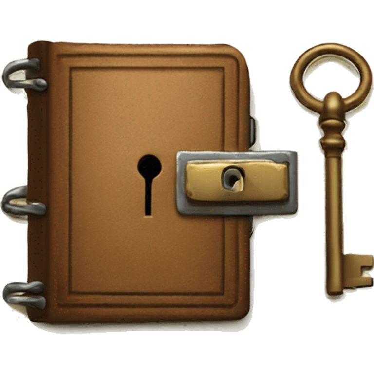 vintage diary with lock and key emoji