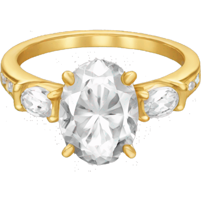 Gold oval engagement ring emoji