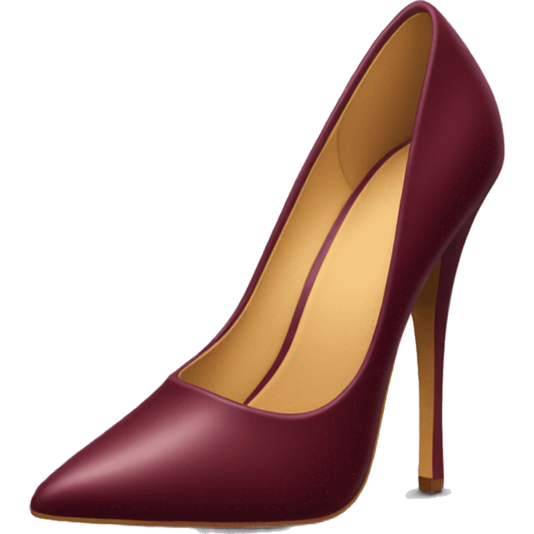 Realistic isolated pair of burgundy pointed toe high heel shoes emoji