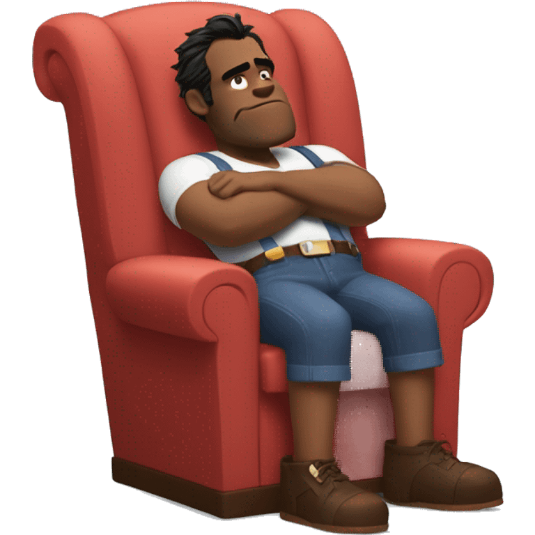 Wreck it Ralph taking a nap in a chair emoji