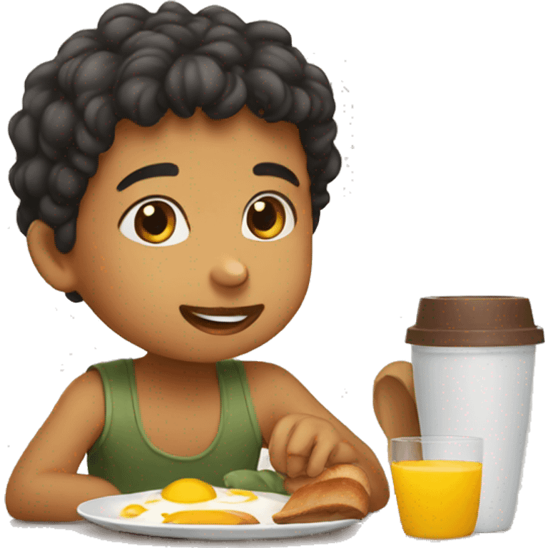 kid having breakfast emoji