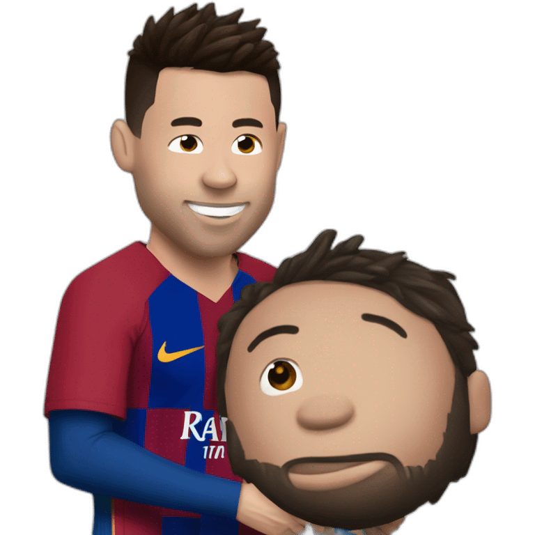 Ronaldo kissing messi emoji