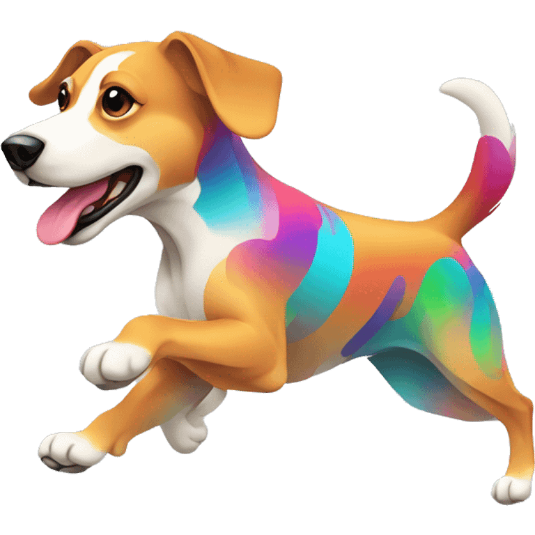 Vector art of a dog running made of vector multicoloured gradient shapes abstract shapes vector art emoji