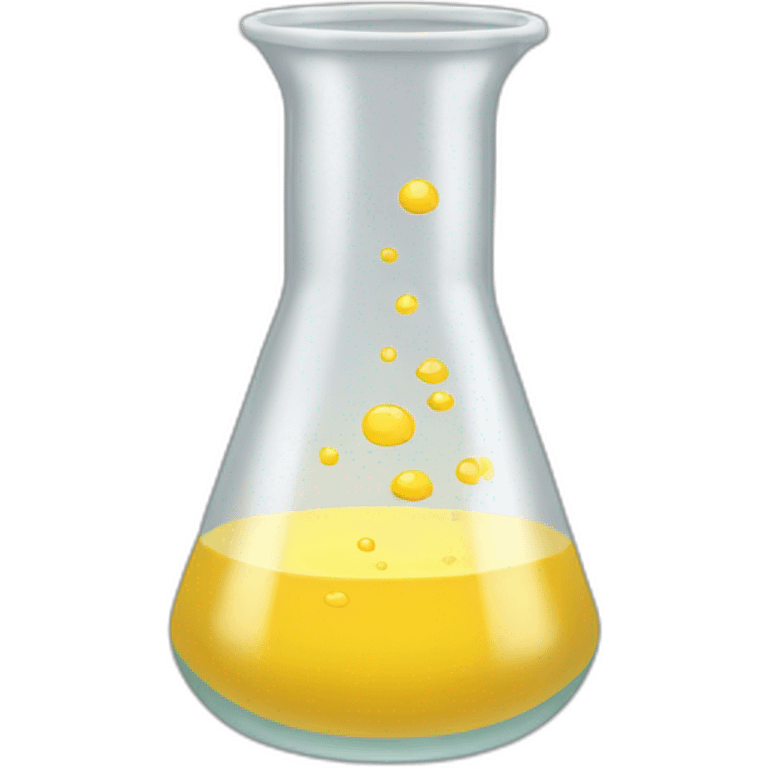 beaker with faint yellow fluid without face emoji