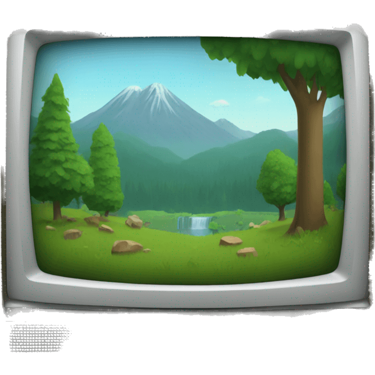 flat screen TV with nature documentary emoji