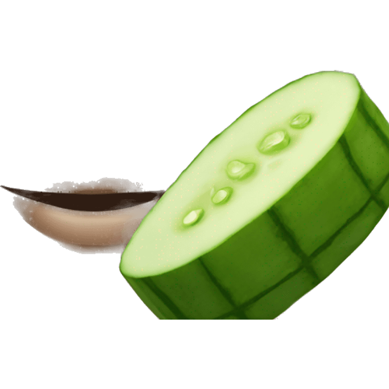 Spa emoji with cucumbers slice on eyes emoji