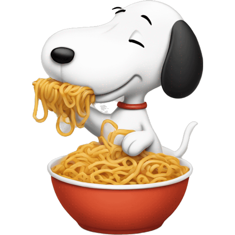 Snoopy eating spicy noodles  emoji