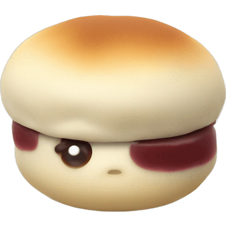 steamed bun with red bean paste filling emoji