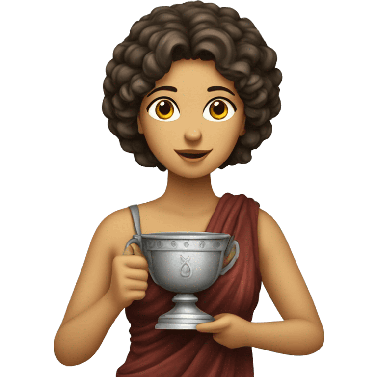 Greek Sappho holds the winner's cup in her hand emoji