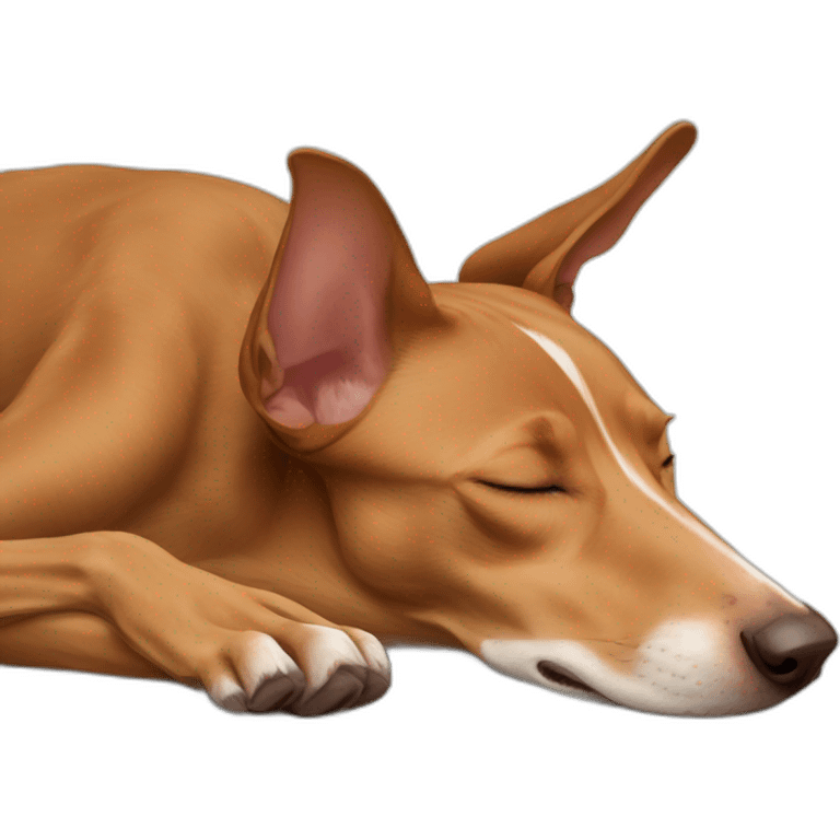 brown Podenco sleeping emoji