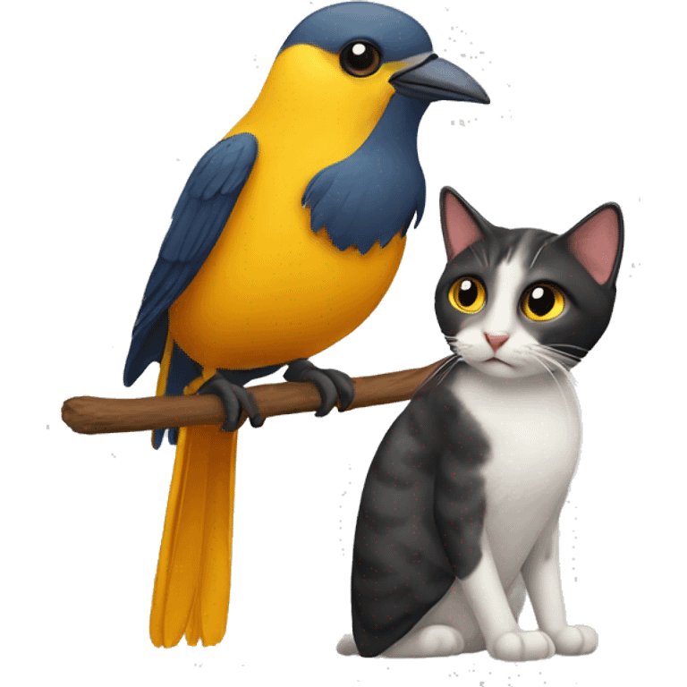 Bird with cat emoji