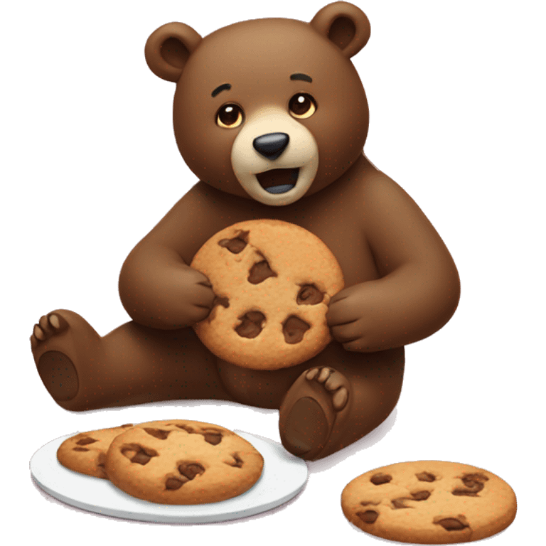 Bear eating cookies emoji