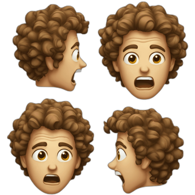 Curly-hair-man-screaming emoji