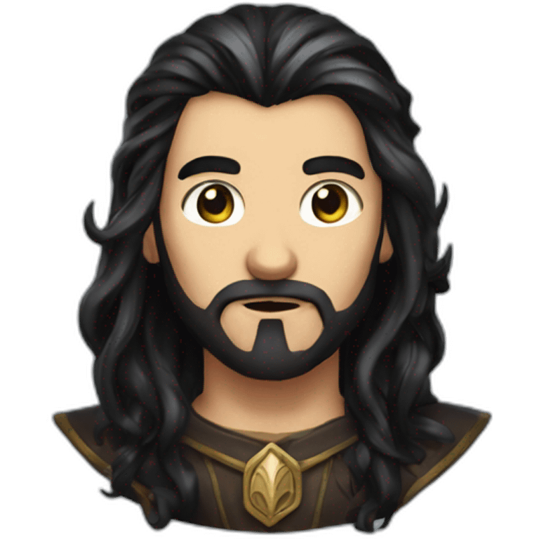 Long dark hair dungeon master emoji