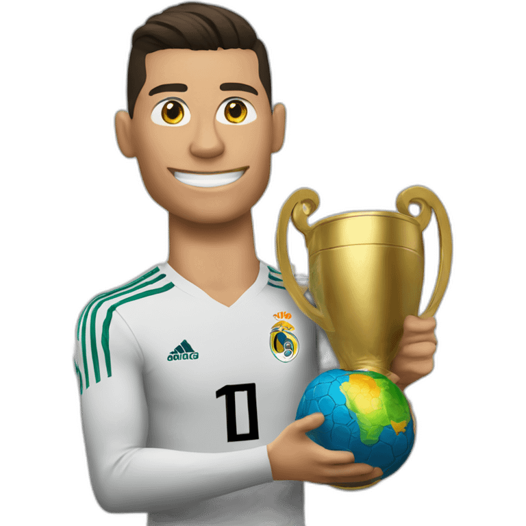 Cr7 con la copa del mundo emoji