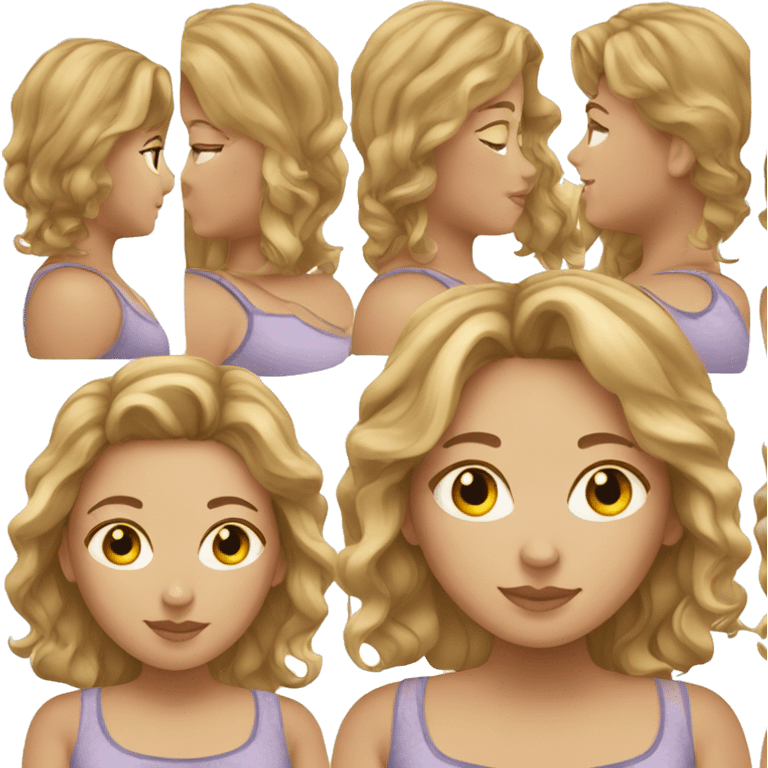 fat girl with brown hair and blonde highlights  emoji