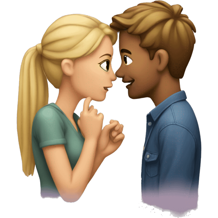 girlfriend picking boyfriends nose emoji