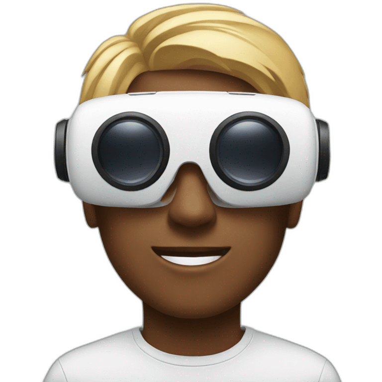 men wearing virtual reality glasses emoji