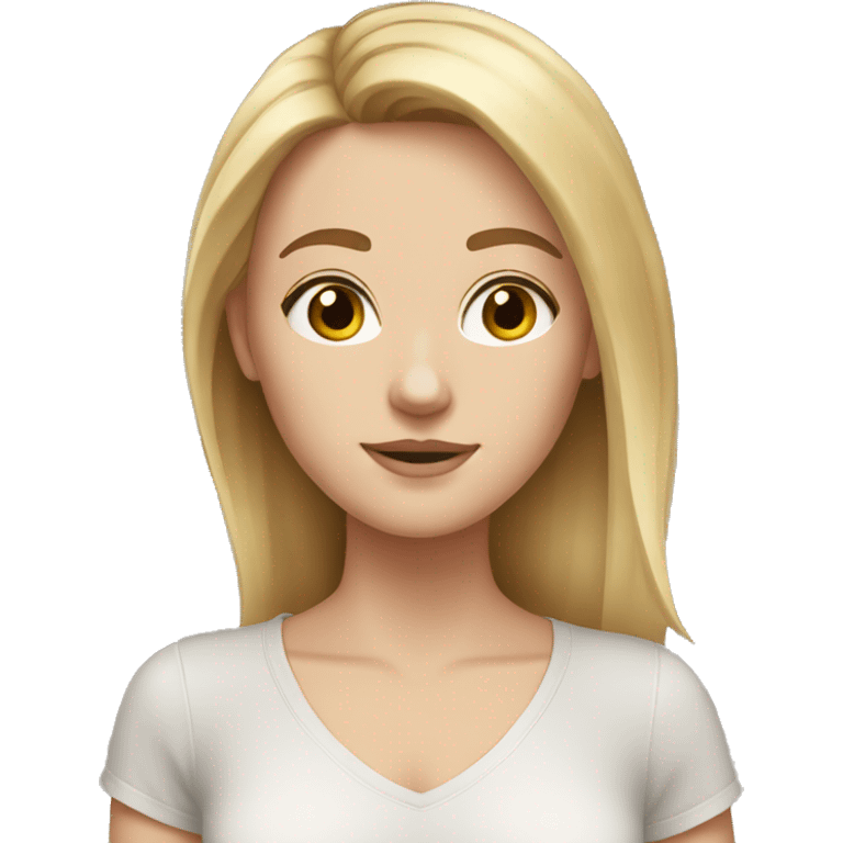 A white girl with brown blonde hair emoji