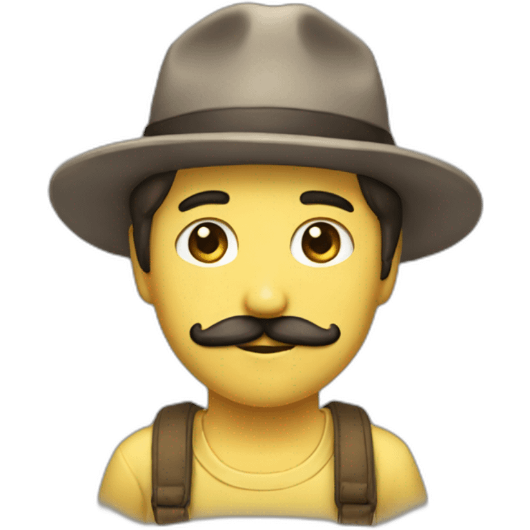 moustachu jeune sans casquette emoji