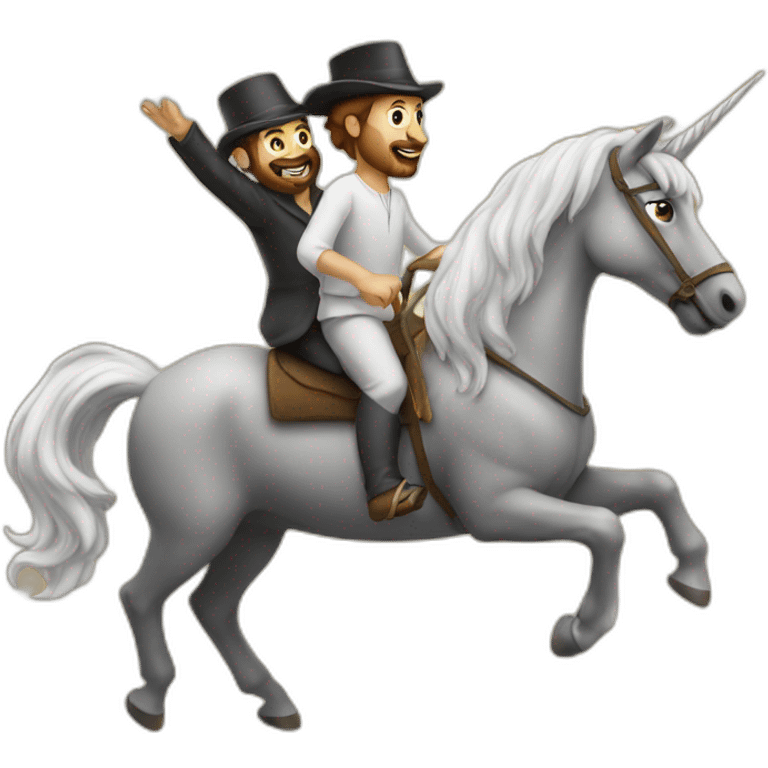 2 jews riding unicorn emoji