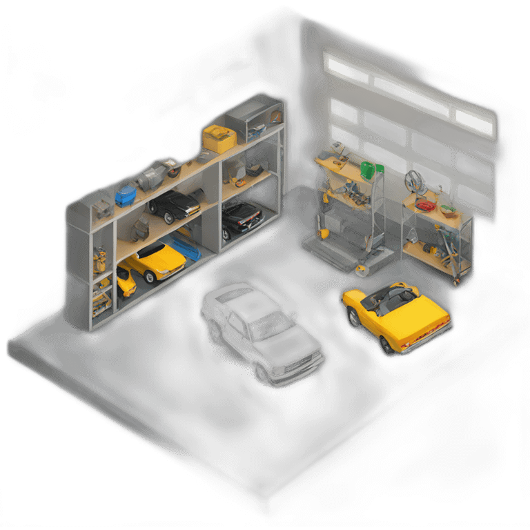 garage interior isometric emoji