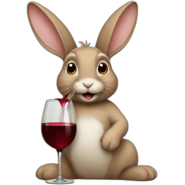 rabbit drinking wine emoji