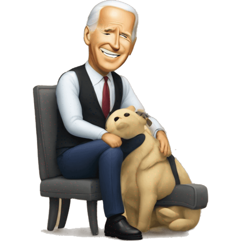 BIDEN ASSIS SUR UNE CAISE emoji