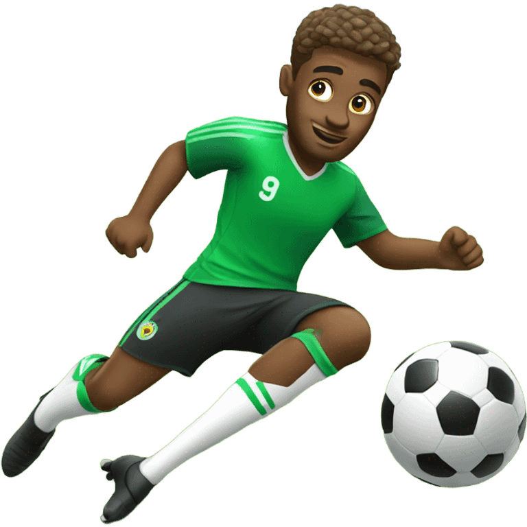 Soccer player sliding on grass emoji