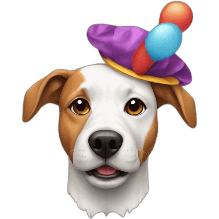 Dog with clown hat  emoji