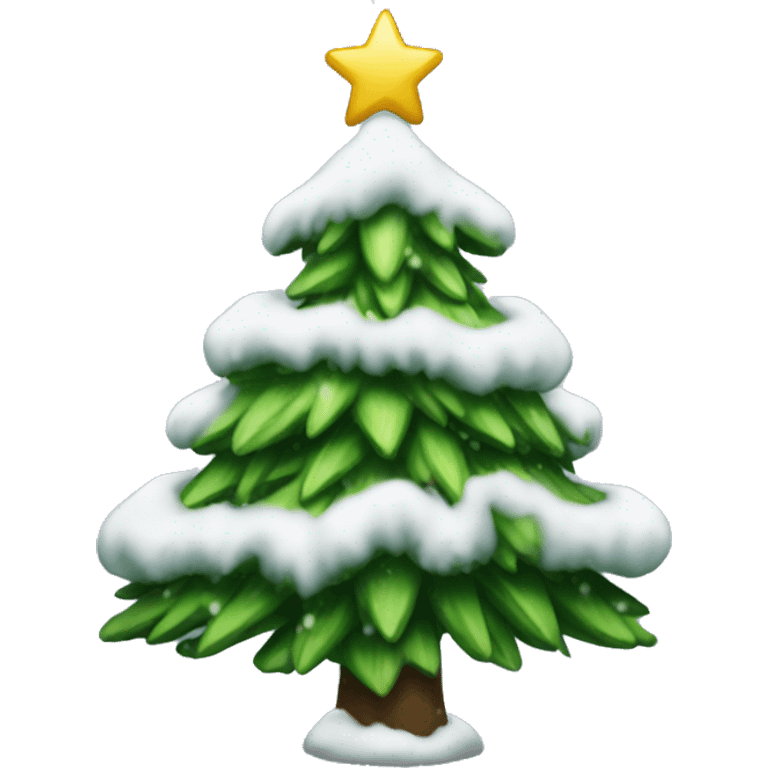 Christmas tree with snow on it  emoji