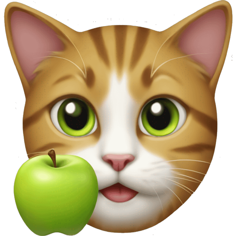 Cat with an apple emoji