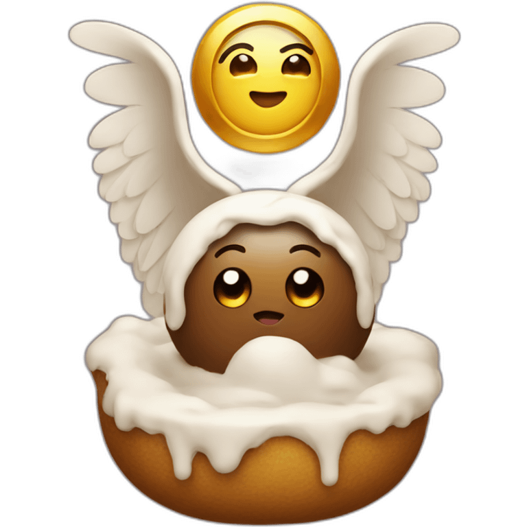 poo with a halo and wings emoji