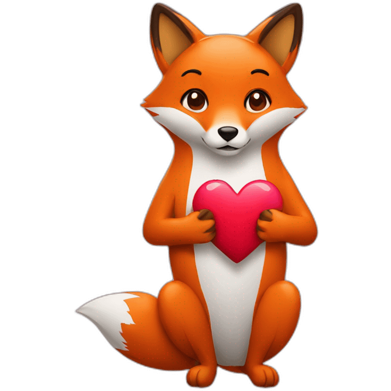 Fox holding heart emoji emoji