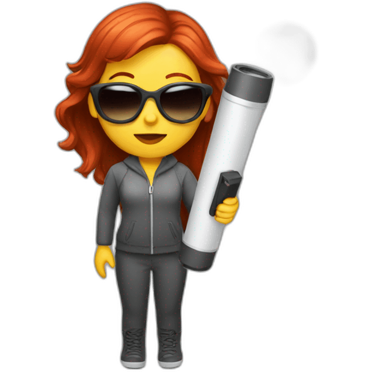 woman-with-red-hair-sunglasses-and-flashlight emoji