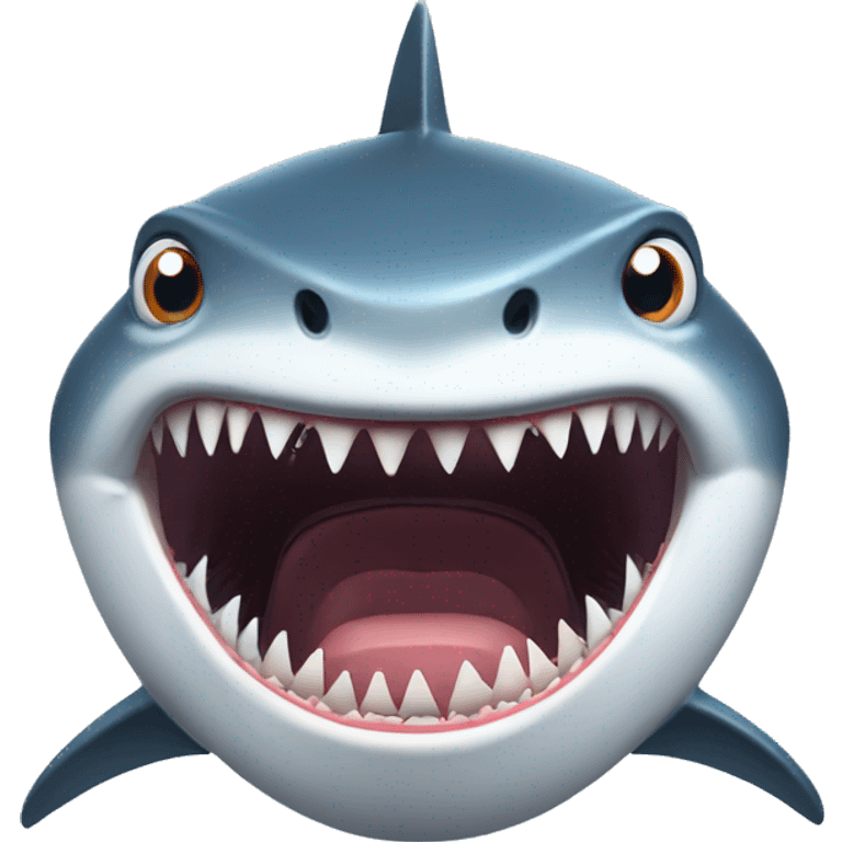 A shark that is terrified emoji