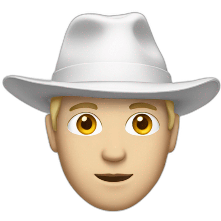 White man wearing a white pointy hat emoji