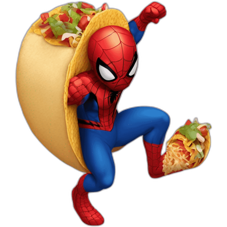 Spider man eating a taco emoji