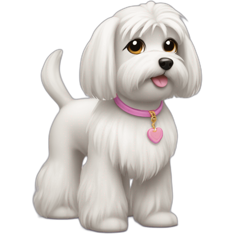 Maltese dog with pony-tail emoji