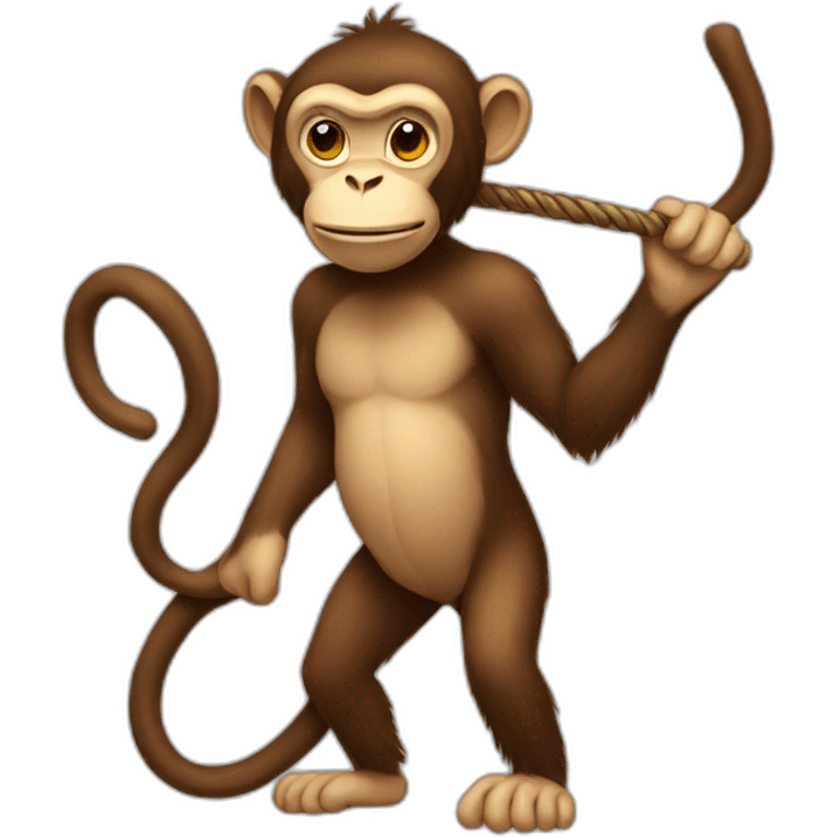 monkey holding a whip emoji