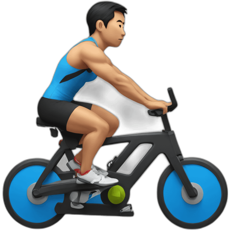 Asian CrossFit athlete on airbike emoji