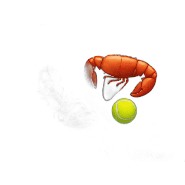 Lobster playing tennis emoji