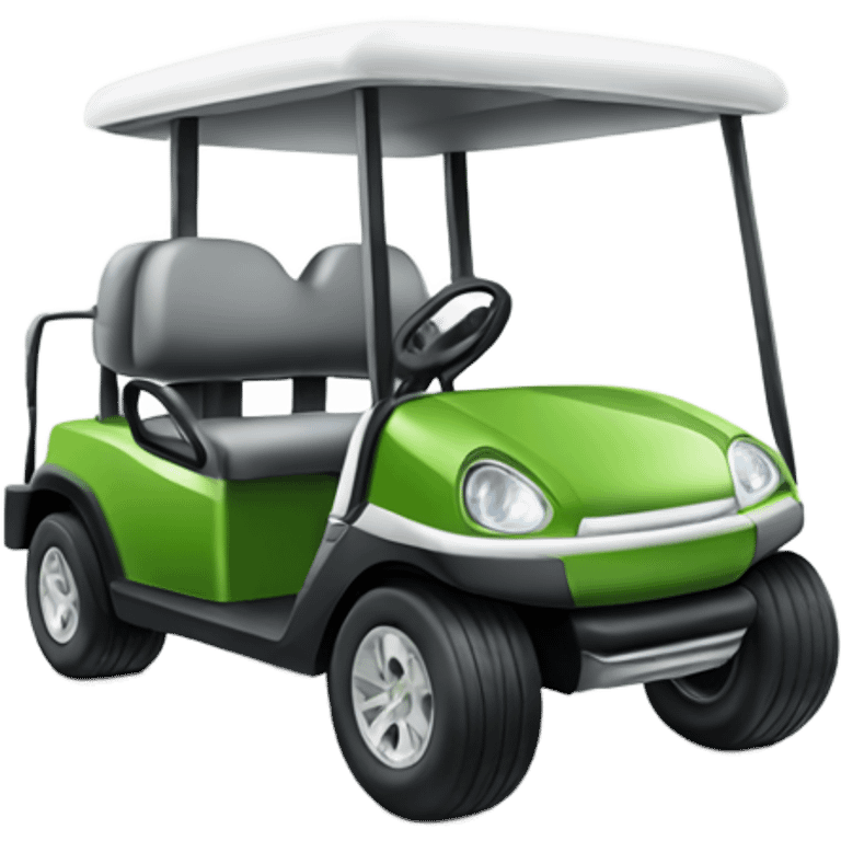 Golf cart with golf clubs on back emoji