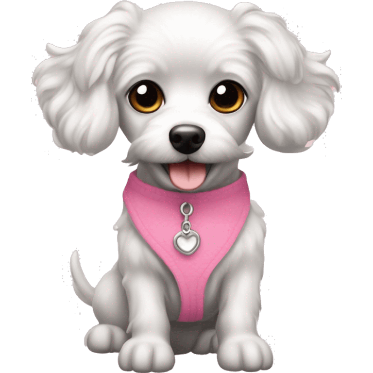 Create me some empojis for my company that sells toy puppies, examples: dachshund, bichon, poodle, chihuahua... pretty pink and precious emojis emoji