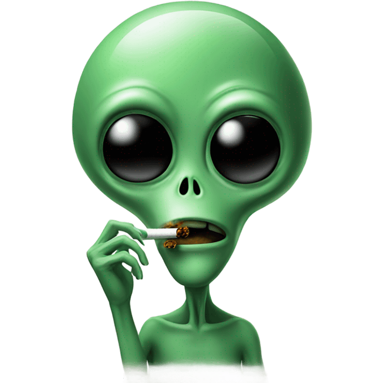 Alien smoking emoji