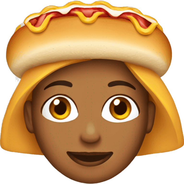 woman with hot dog hat emoji